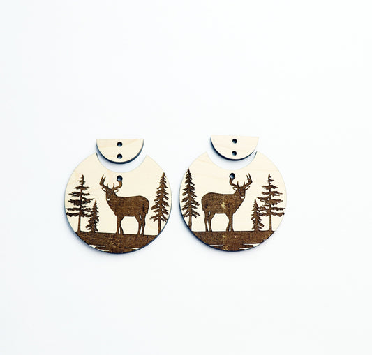 2 Piece Deer earring blanks, wood blanks, earring blanks