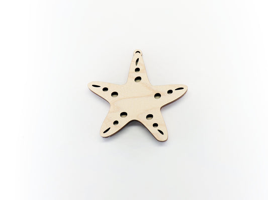 2 Layer Starfish car charm,  wood blanks, wood cutouts, starfish cutouts