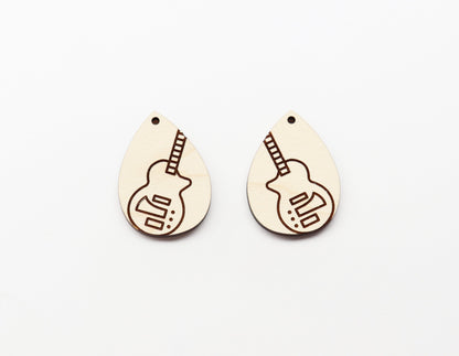 Guitar earrings, DIY earrings, earring blanks, sold per set