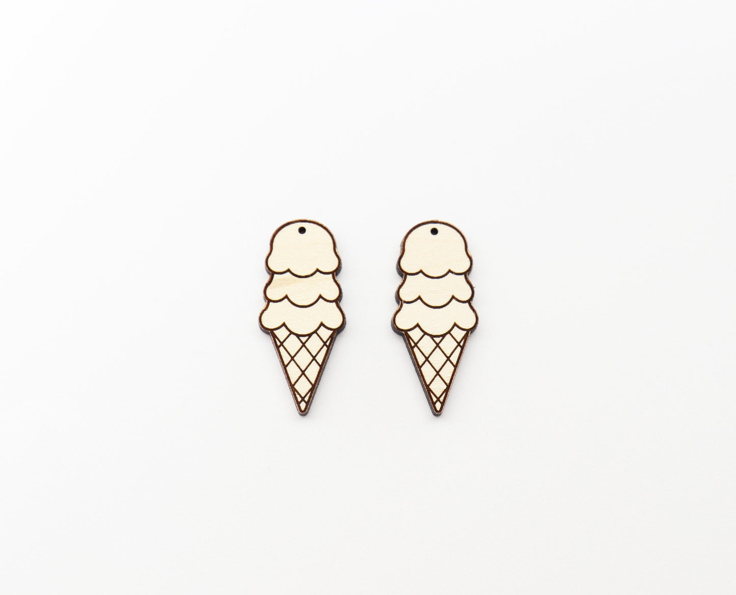 Ice cream wood earring blanks, bar earrings, DIY earrings, earring blanks, sold per set