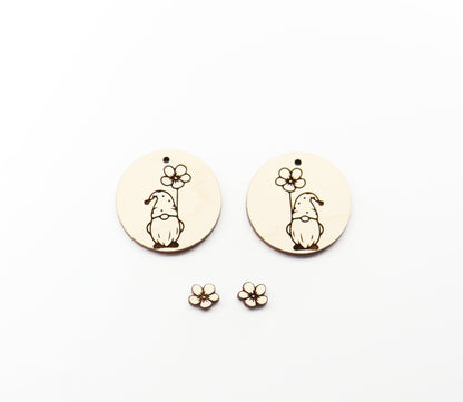 2 Piece gnome earring blanks, earring blanks, DIY earrings