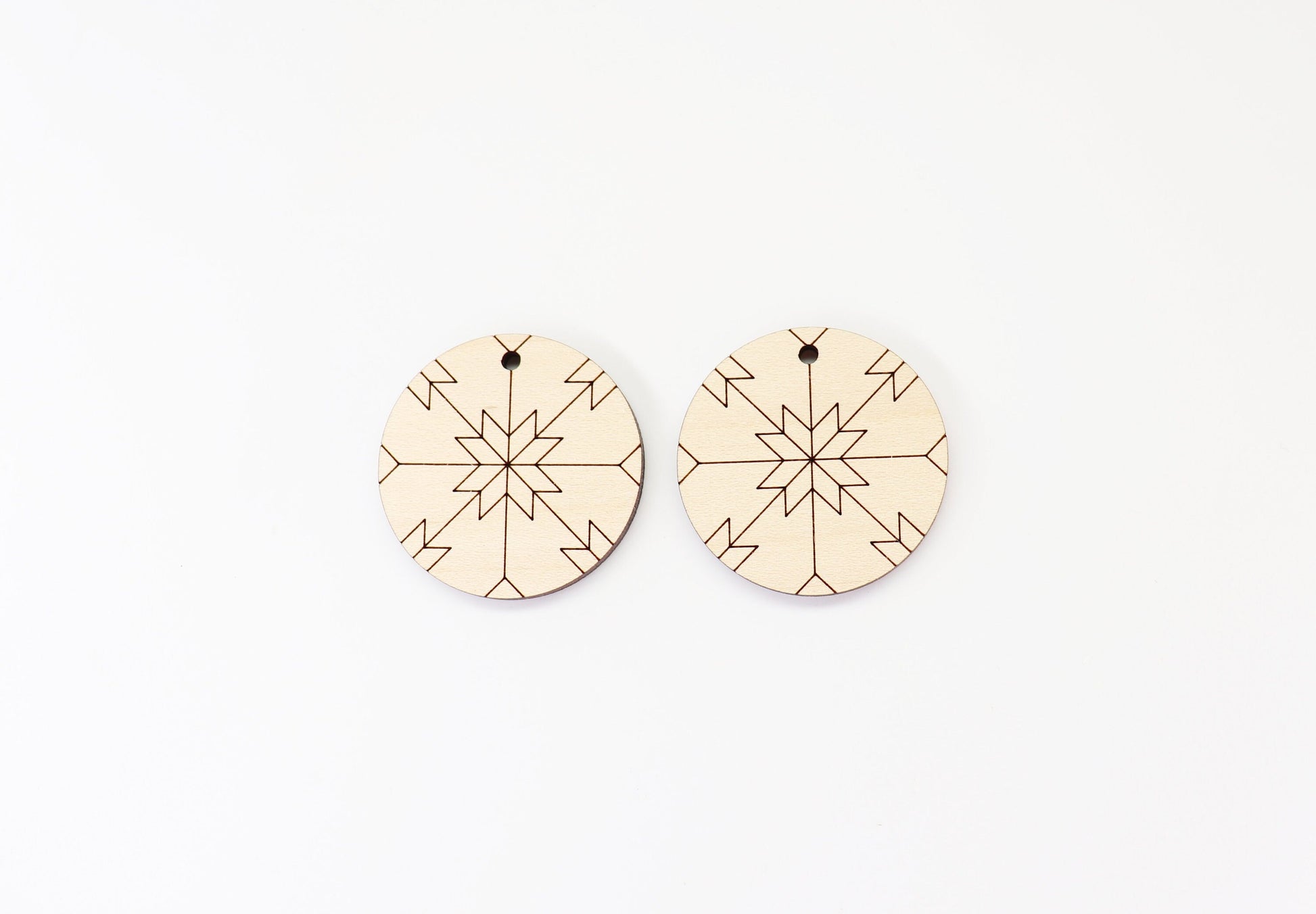 Barn quilt wood earring blanks, wood earring blanks, sold per set