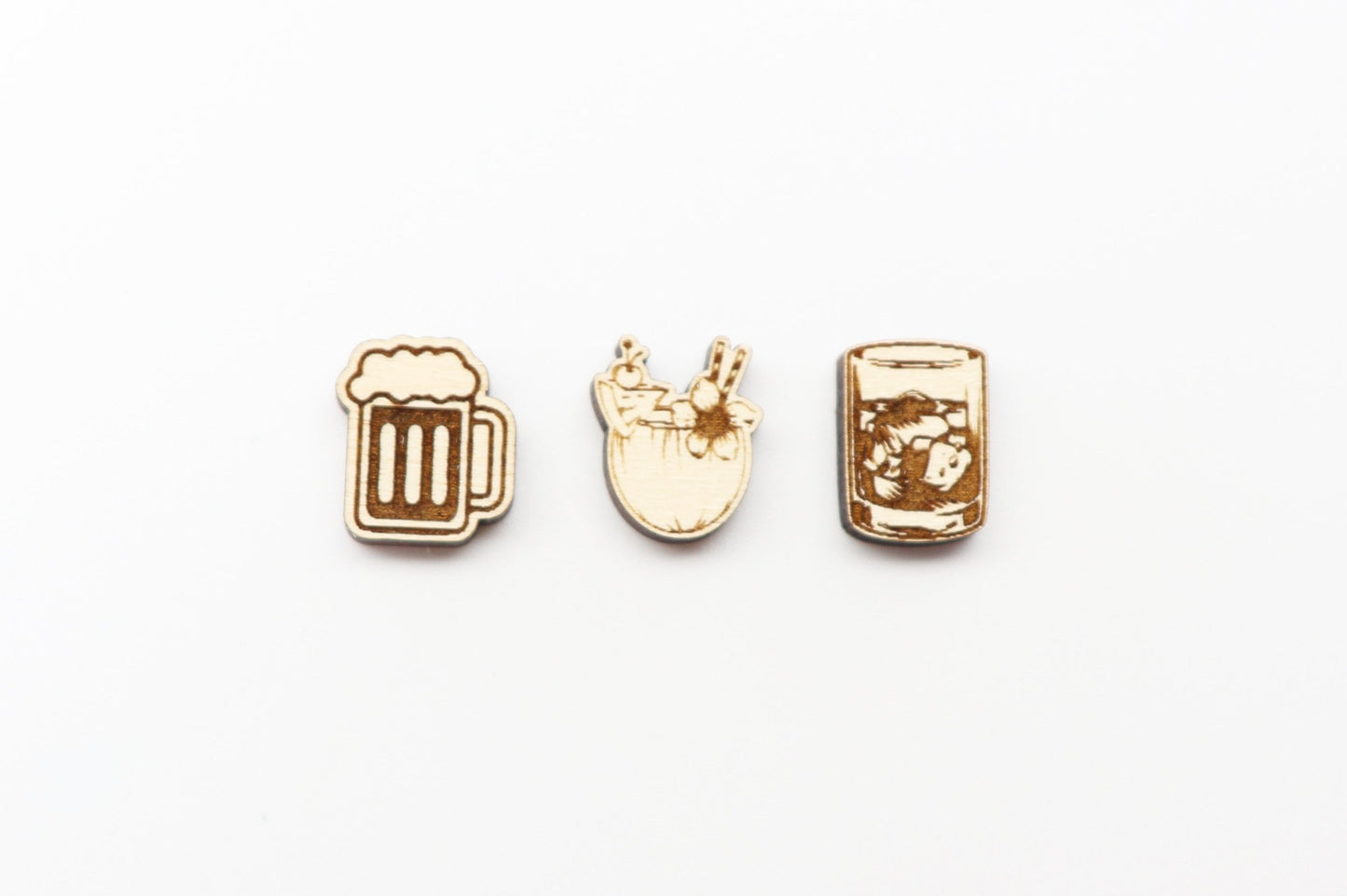 Beer stud blanks, DIY earrings, mixed drinks studs, sold per set