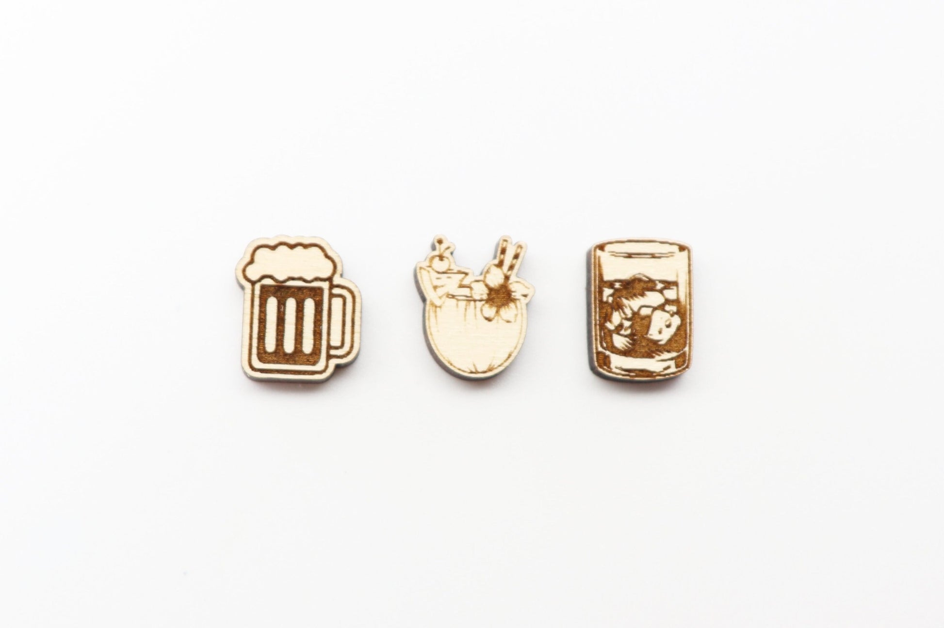 Beer stud blanks, DIY earrings, mixed drinks studs, sold per set