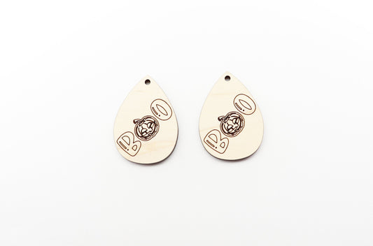 Boo teardrop earring blanks, wood blanks