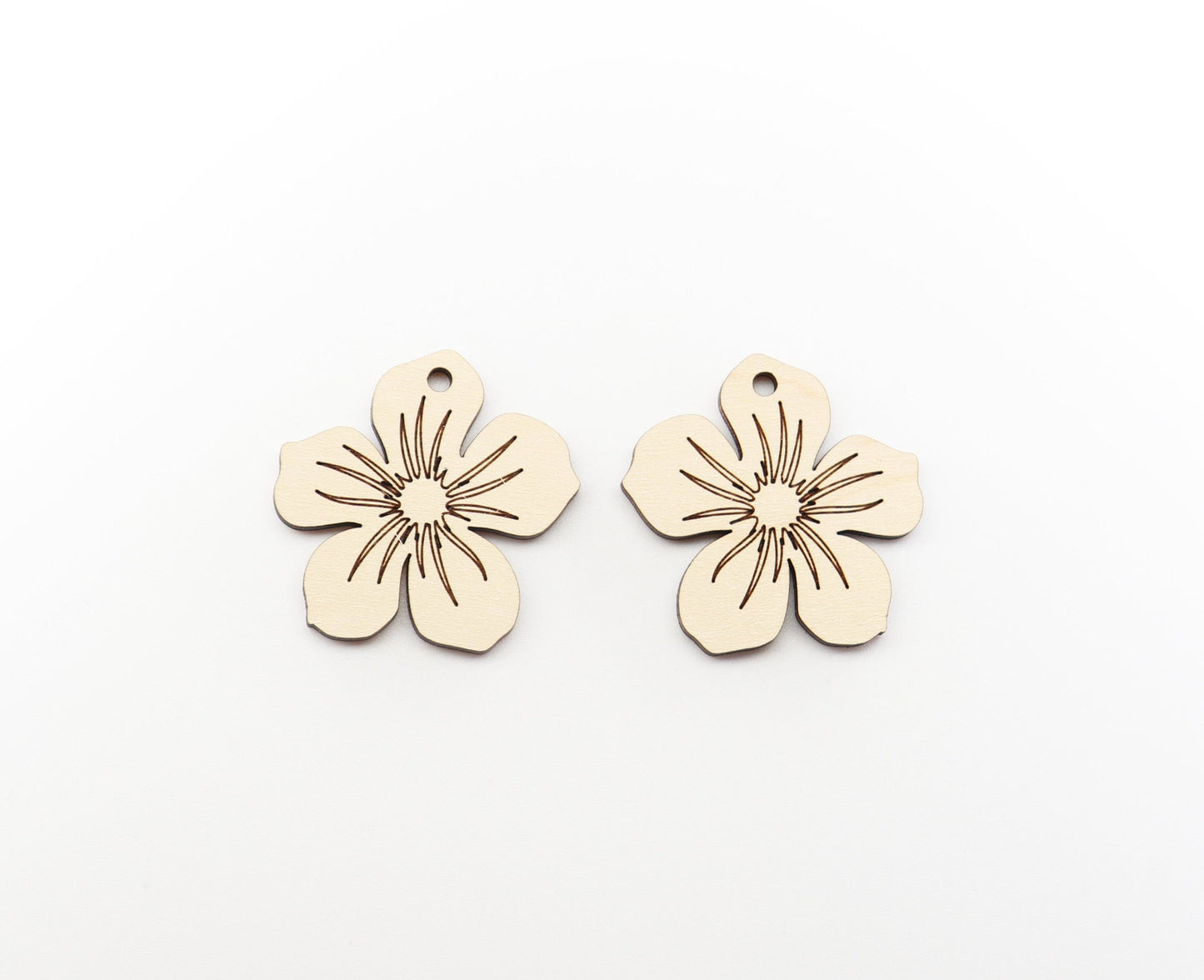 Flower wood earring blanks, earring blanks, wood cutouts