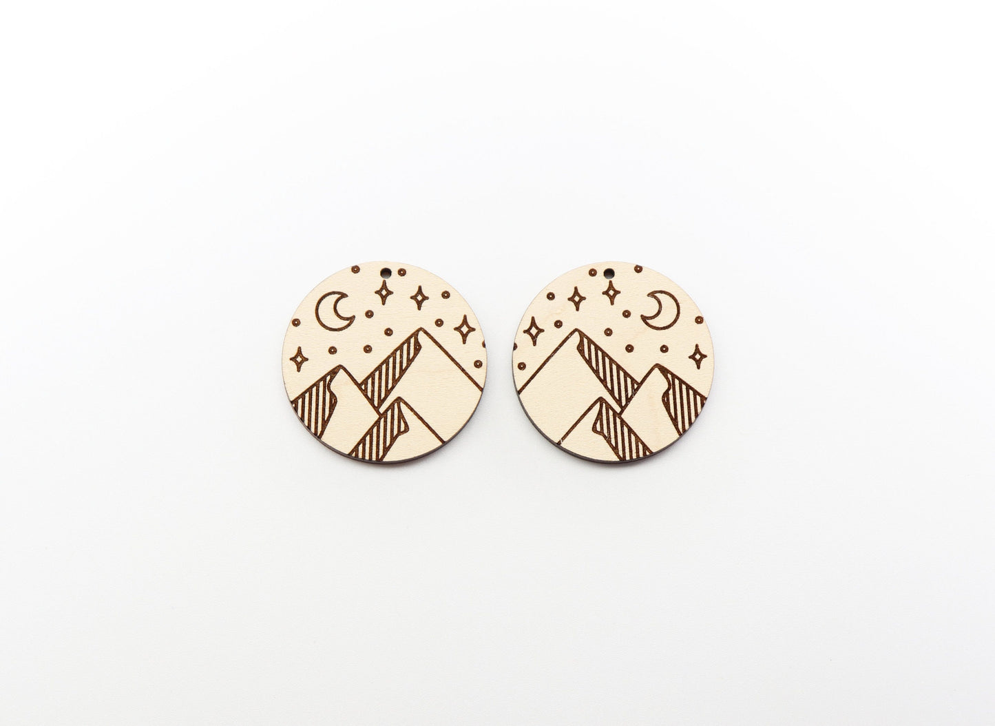 Mountain wood earring blanks, wood earring blanks, sold per set