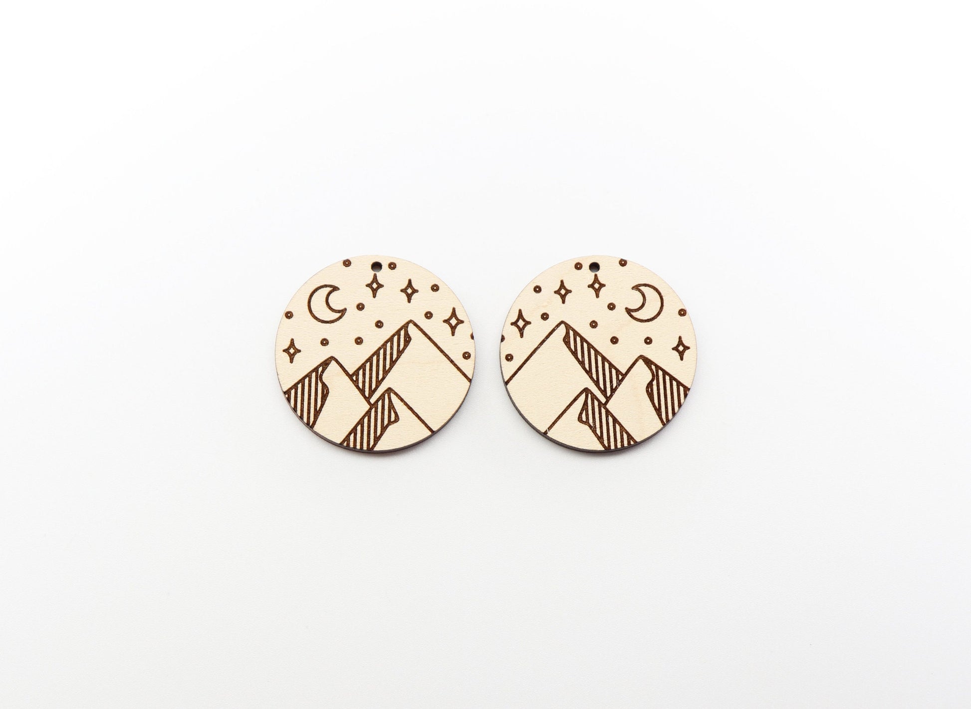 Mountain wood earring blanks, wood earring blanks, sold per set