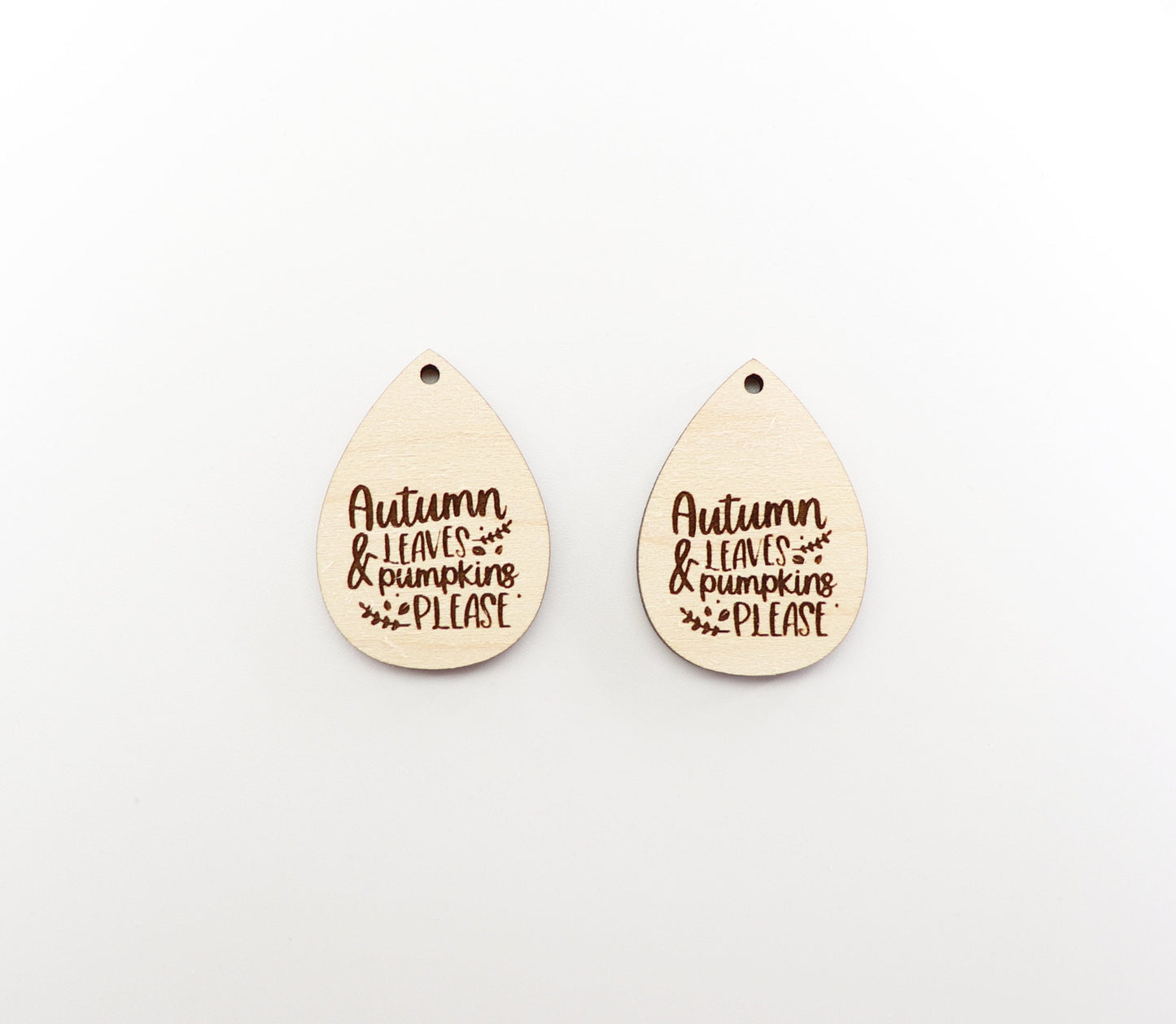 Autumn teardrop blanks, wood earrings, earring blanks