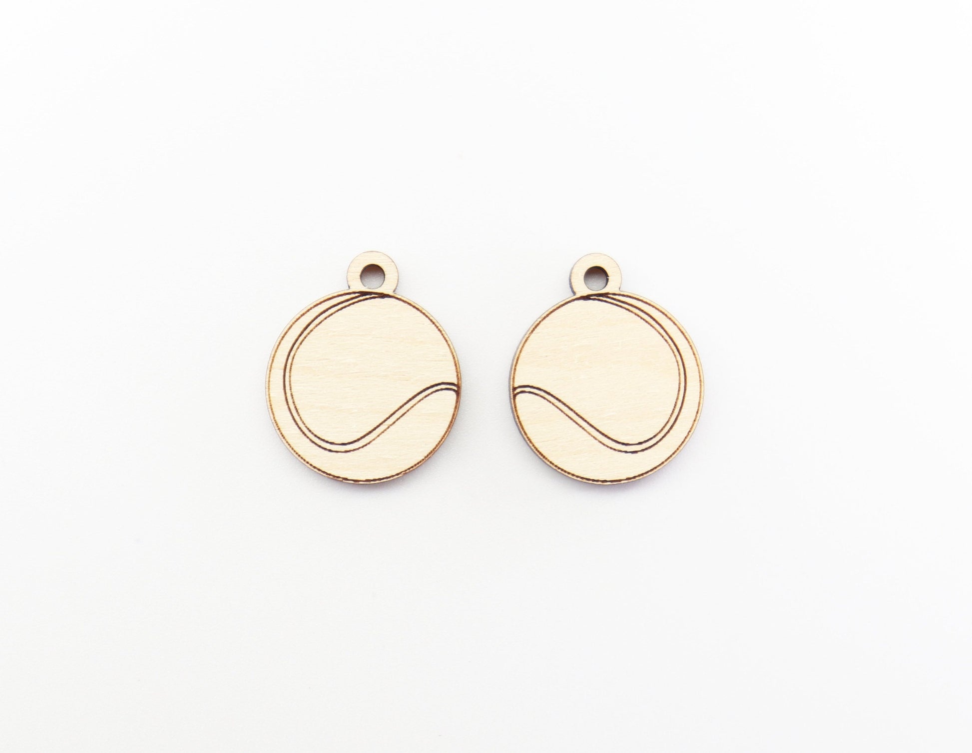 Tennis earring blanks, wood cutouts, sold per pair