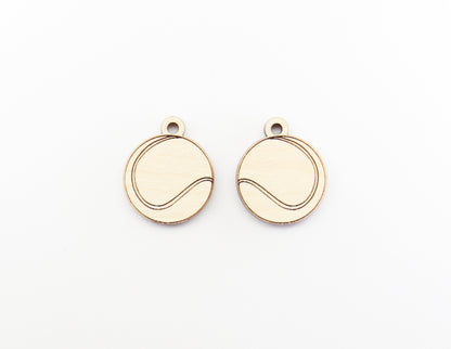 Tennis earring blanks, wood cutouts, sold per pair