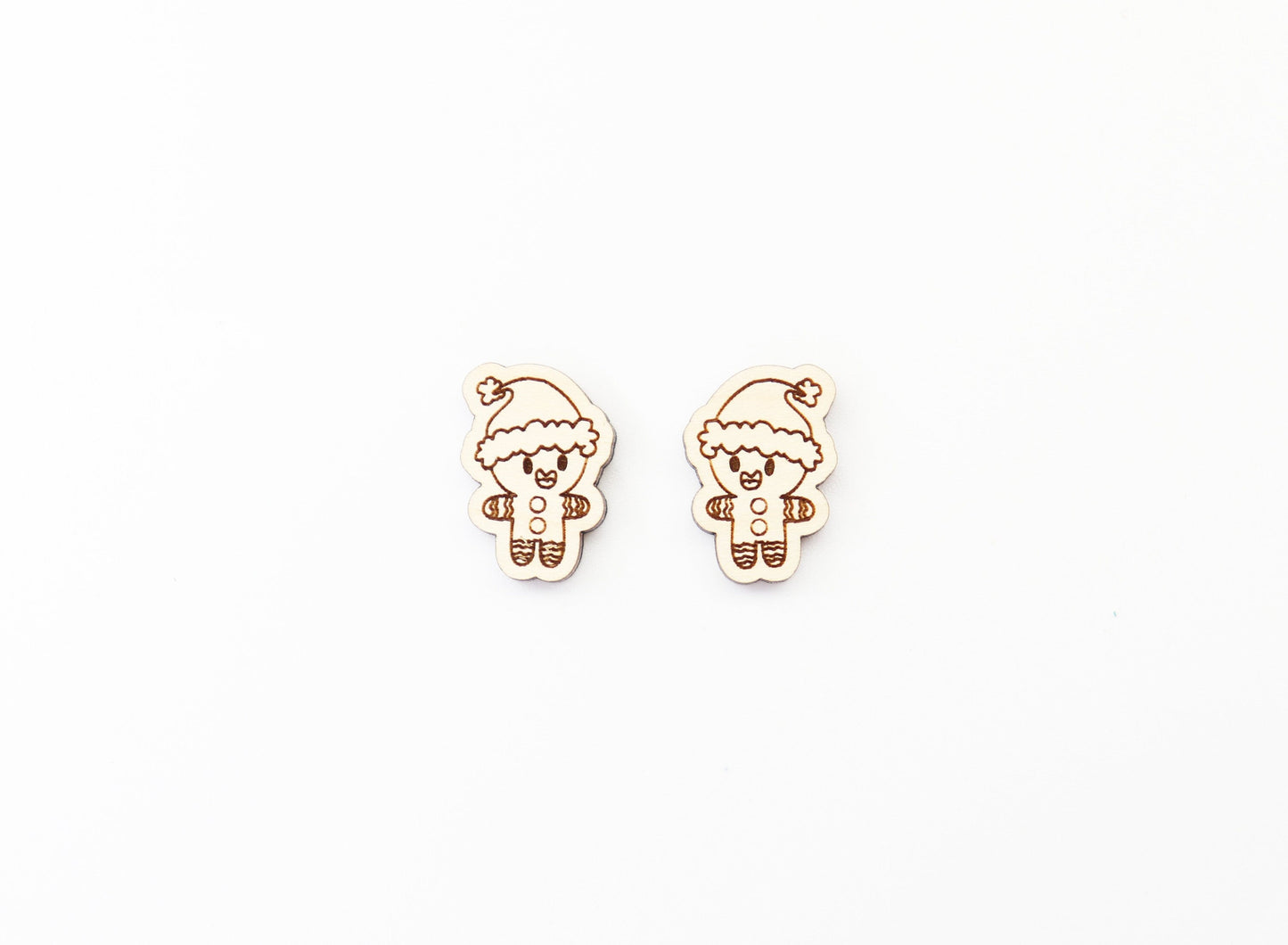 Christmas earring blanks, Gingerbread studs