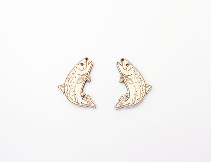 Trout earrings, DIY earrings, earring blanks, sold per set