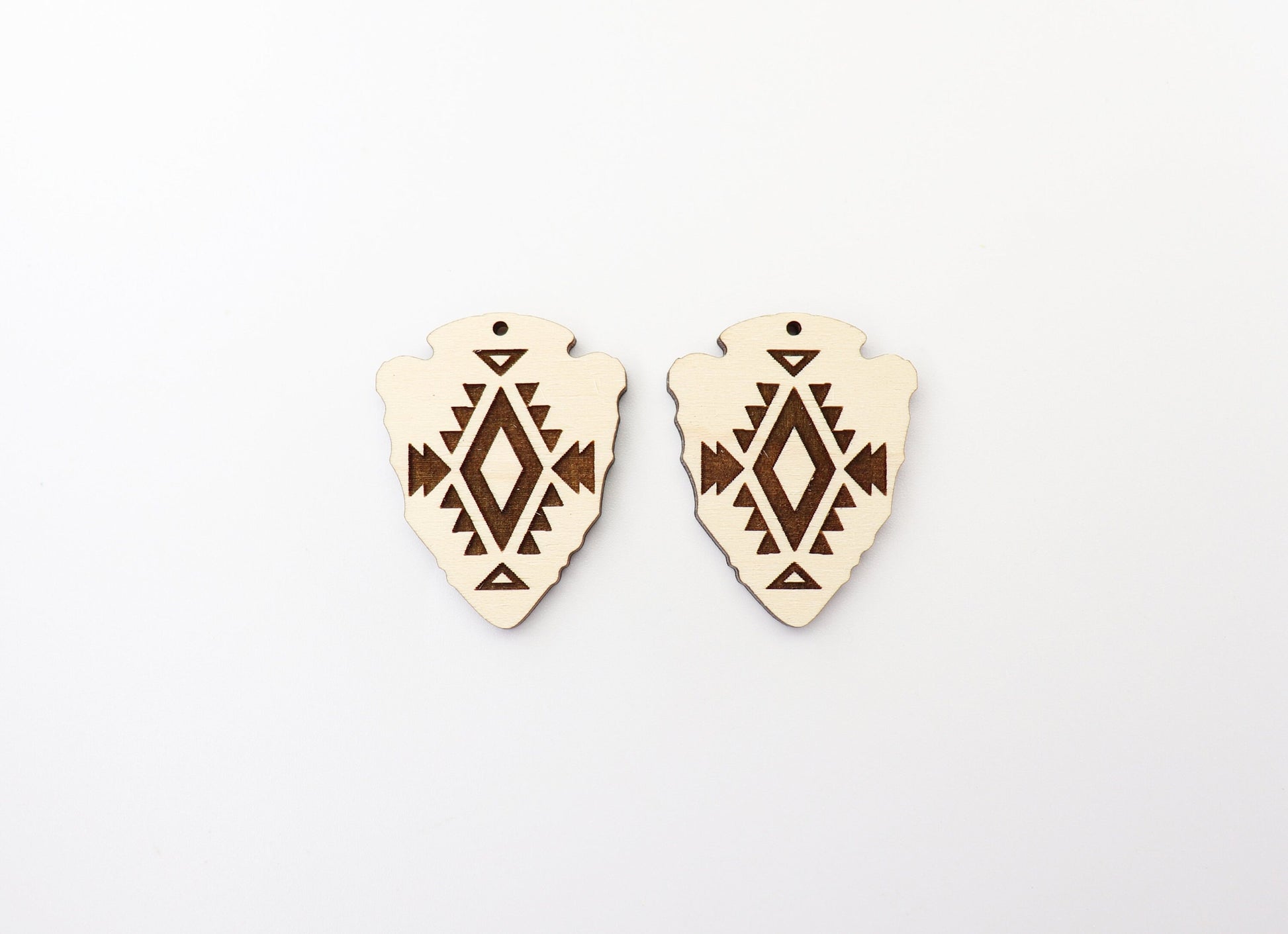 Arrowhead earring blanks, laser cutouts, sold per set