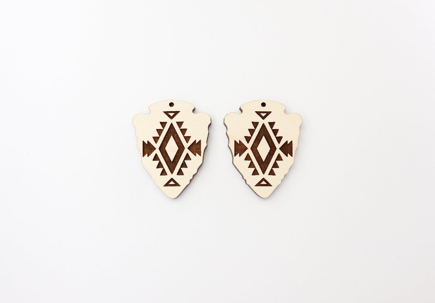 Arrowhead earring blanks, laser cutouts, sold per set