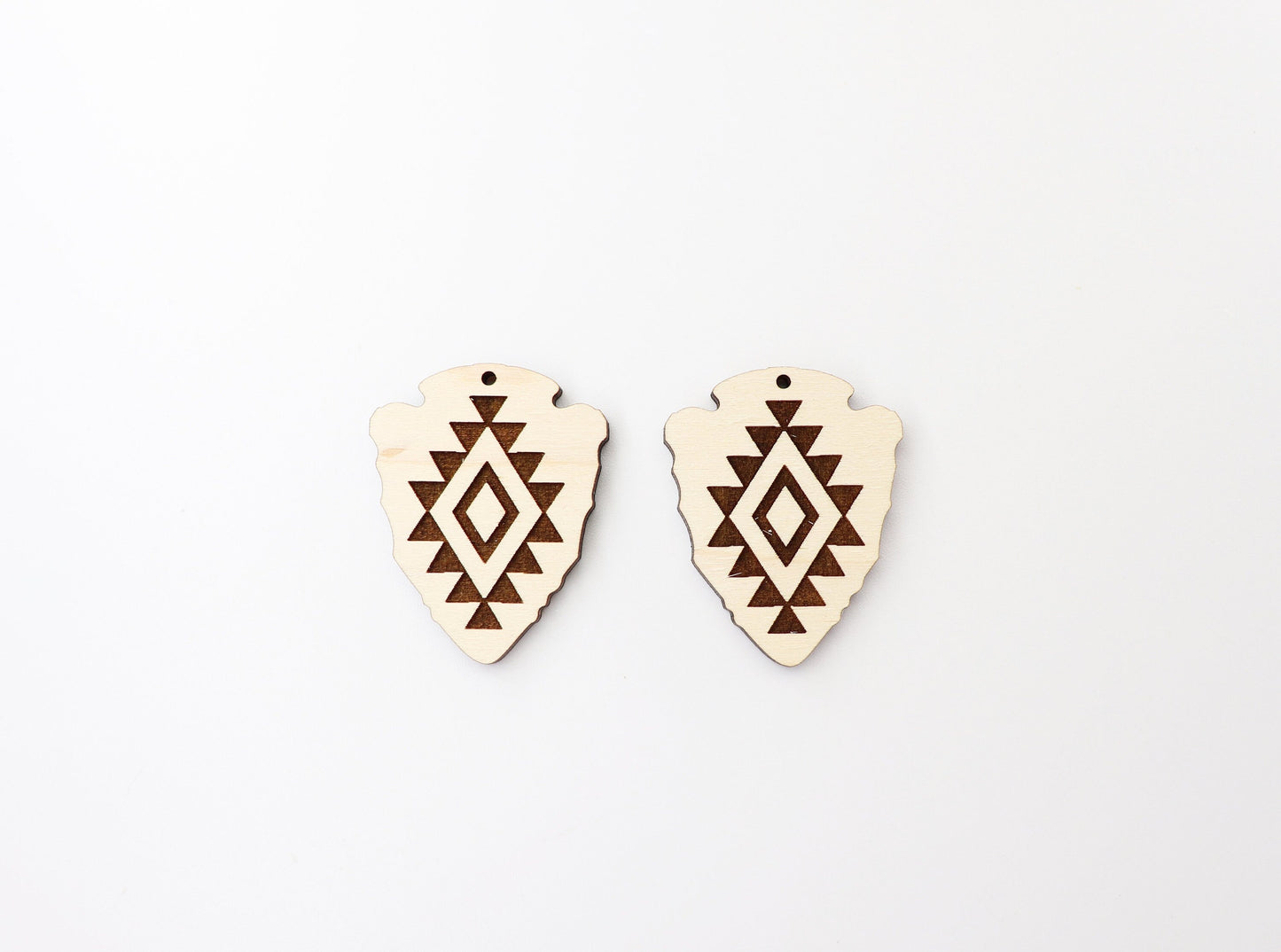 Arrowhead earring blanks, laser cutouts, sold per set