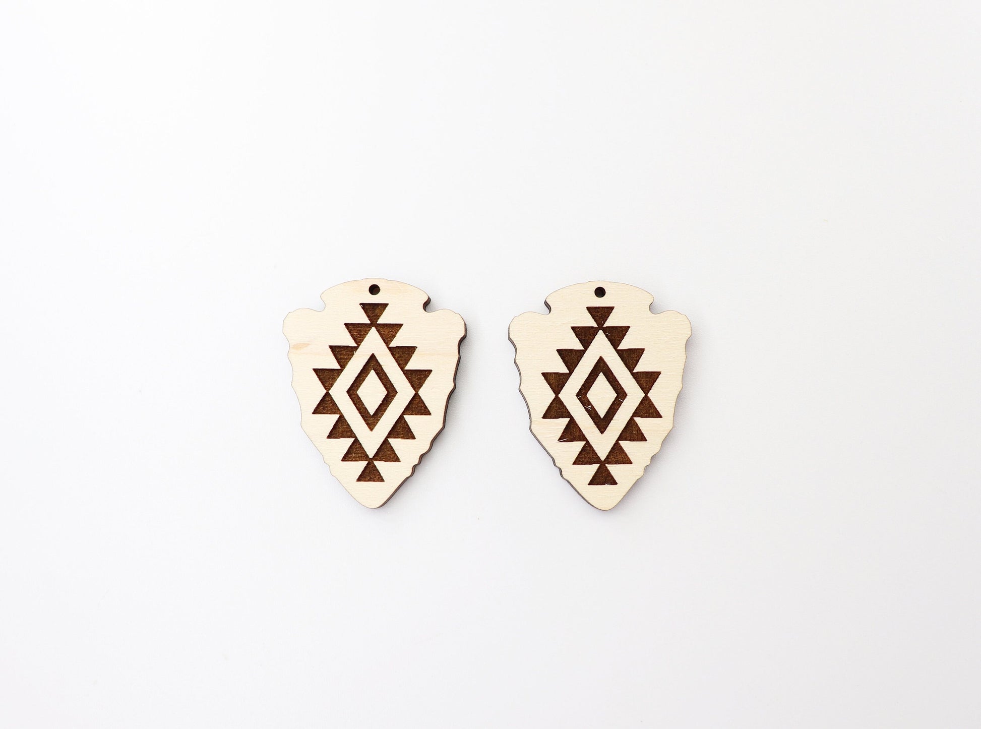 Arrowhead earring blanks, laser cutouts, sold per set