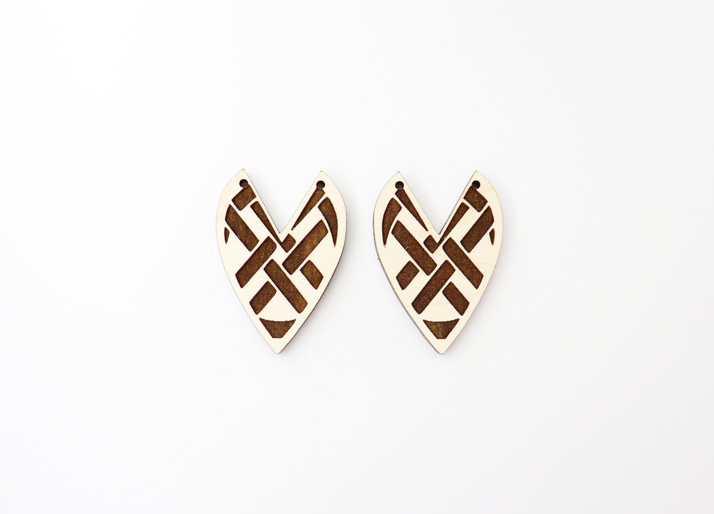 Wood earring blanks, laser cutouts, sold per set