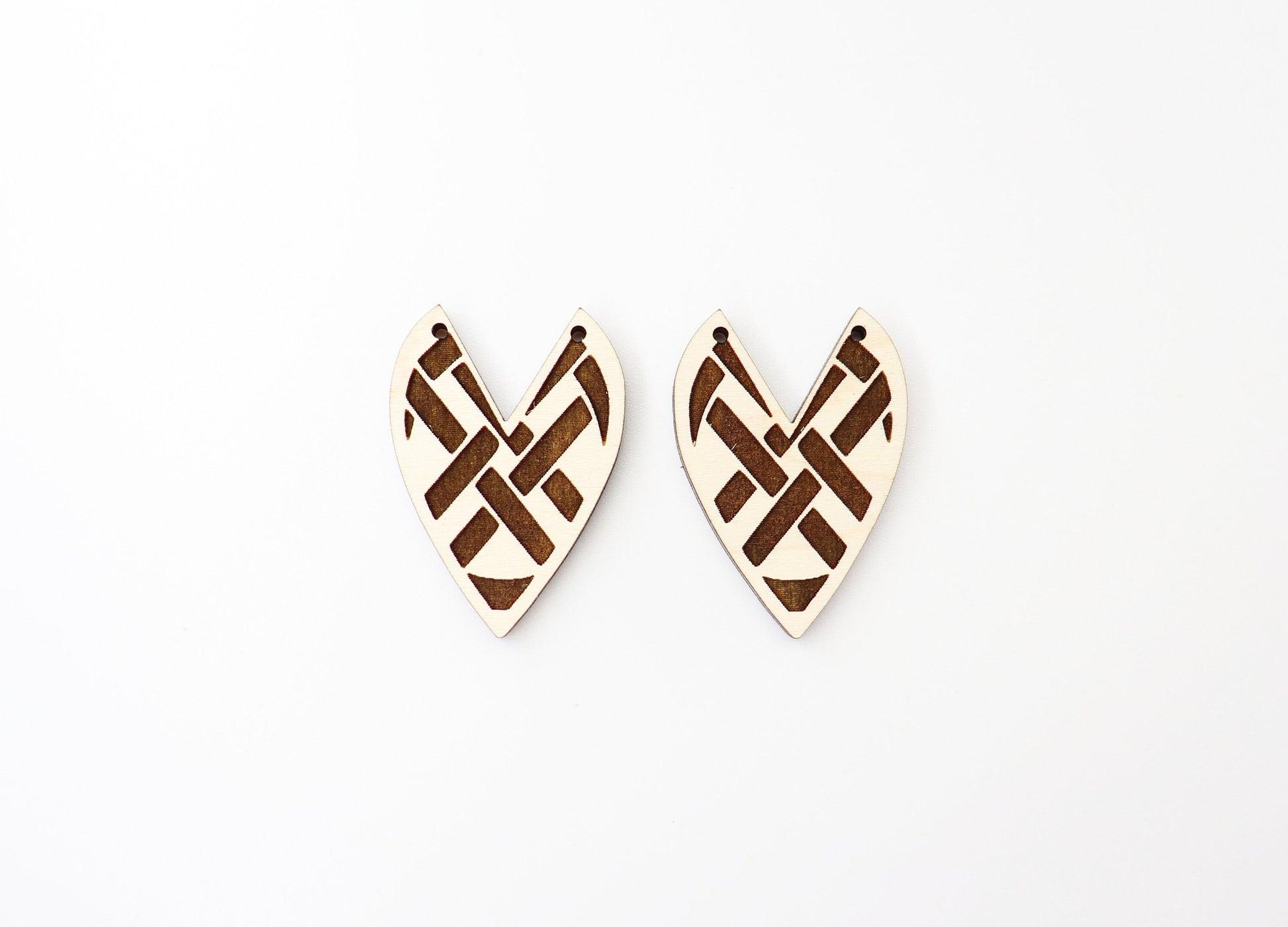 Wood earring blanks, laser cutouts, sold per set