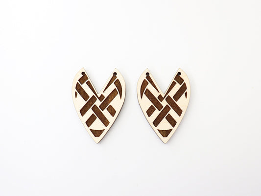 Wood earring blanks, laser cutouts, sold per set