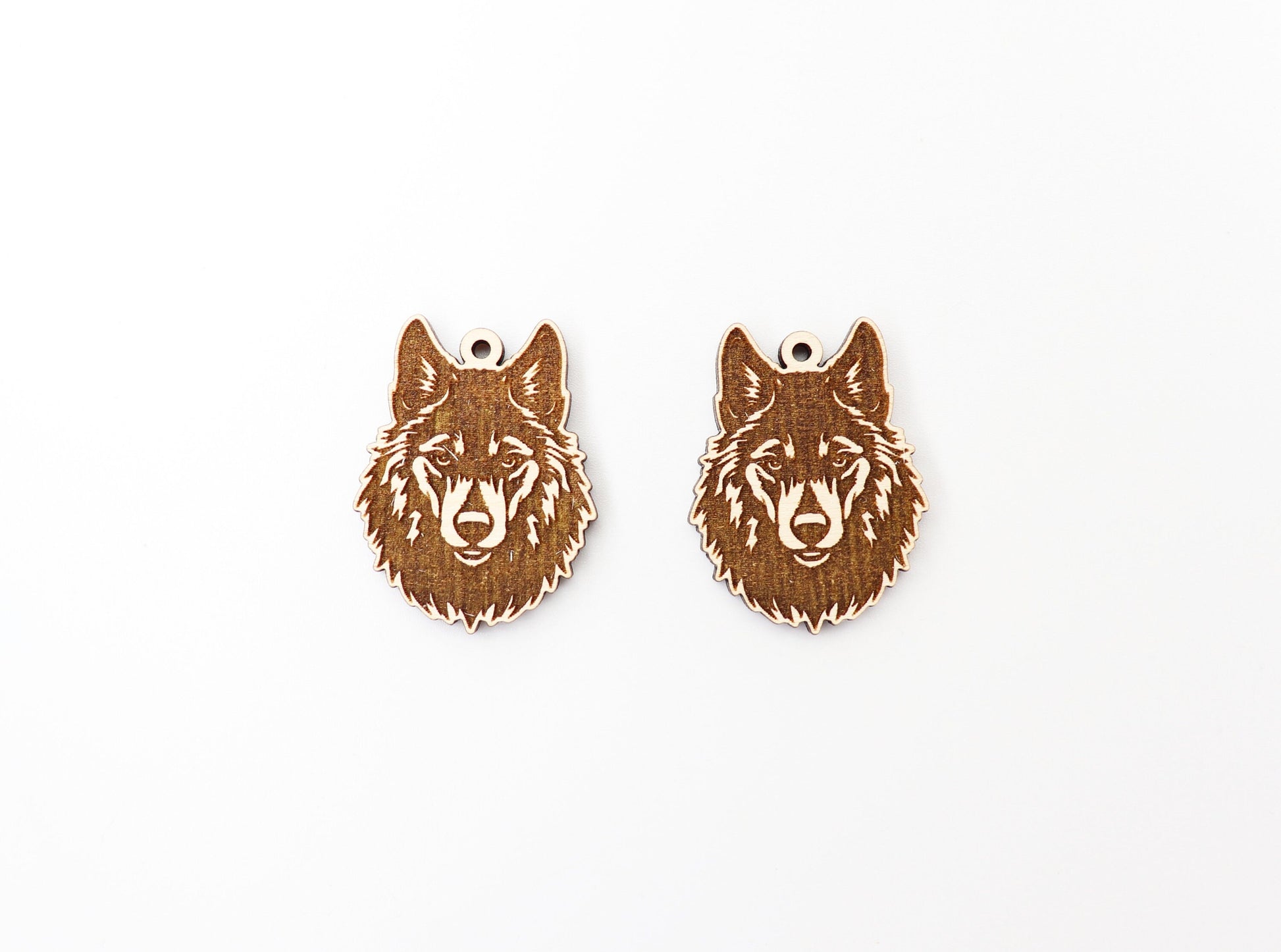 Wolf earring blanks, wood blanks, earring blanks