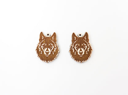 Wolf earring blanks, wood blanks, earring blanks