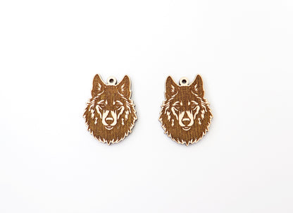 Wolf earring blanks, wood blanks, earring blanks