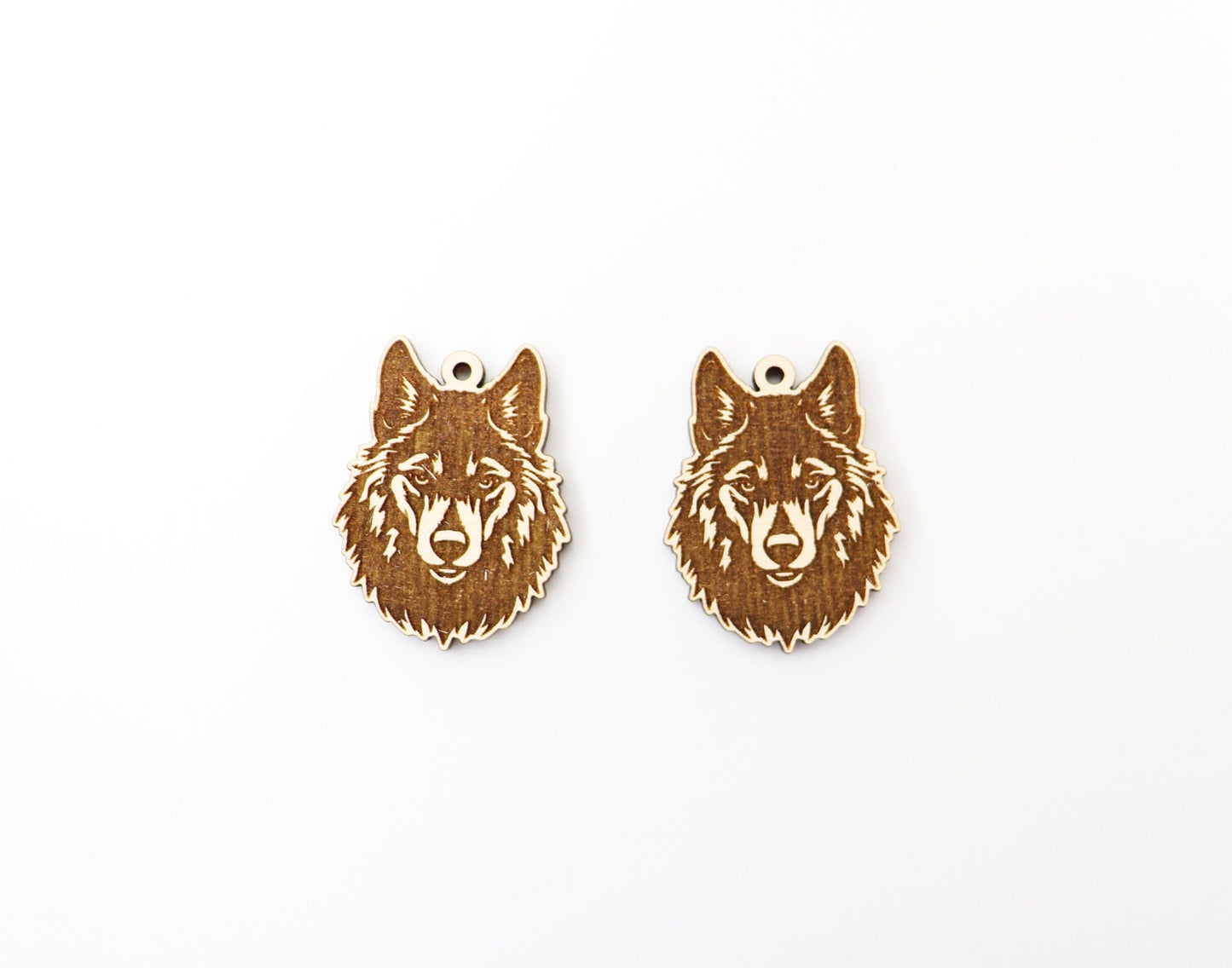 Wolf earring blanks, wood blanks, earring blanks