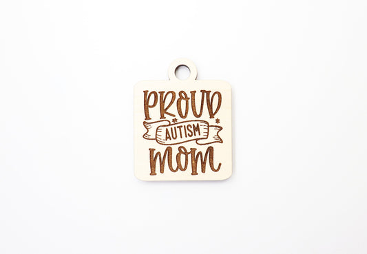 Autism Mom Keychain blanks, mom keychain, wood blanks