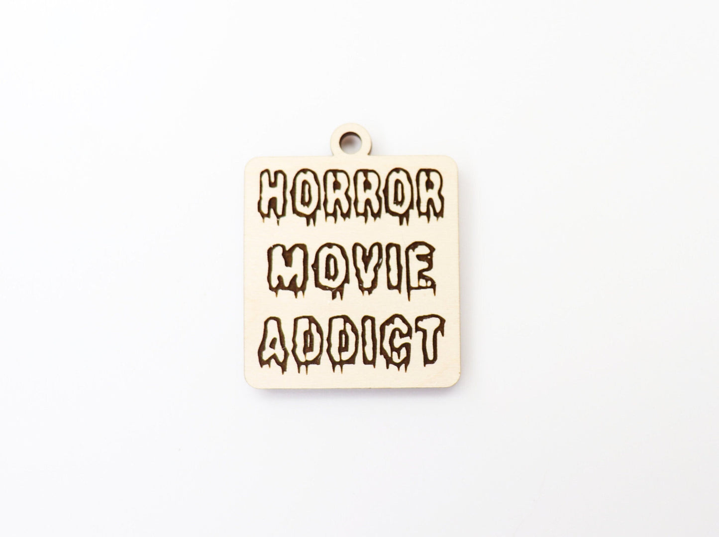 Horror movie addict Keychain blanks, DIY keychain, wood blanks