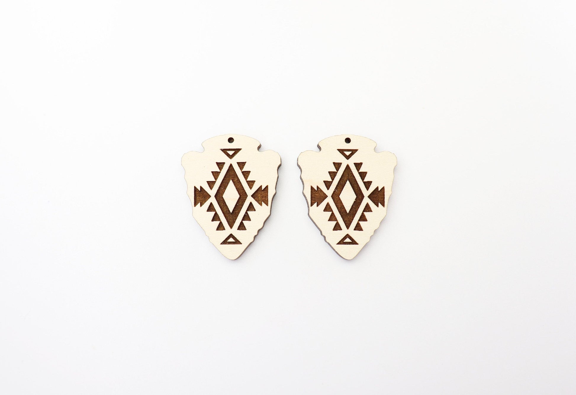 Arrowhead earring blanks, laser cutouts, sold per set