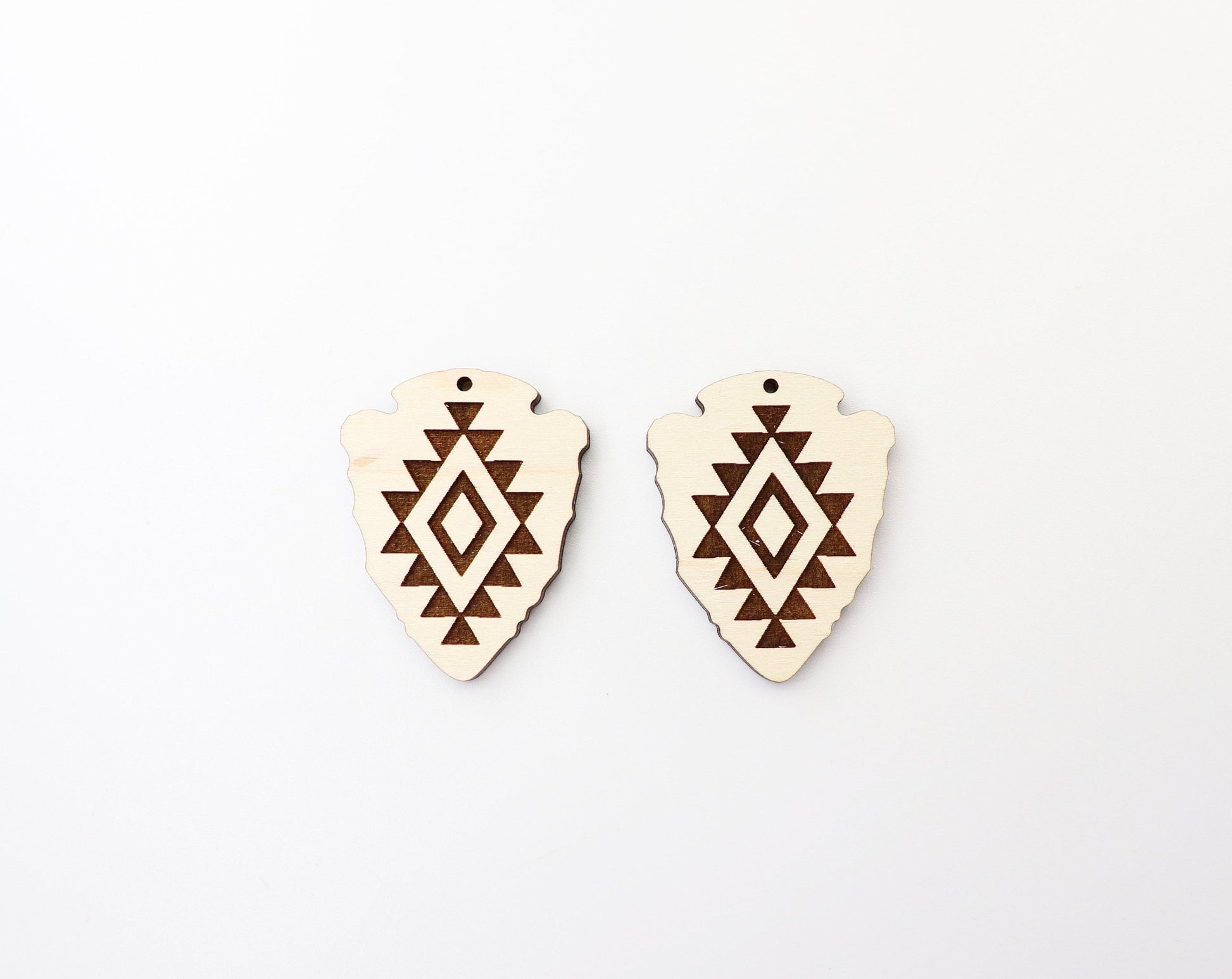 Arrowhead earring blanks, laser cutouts, sold per set