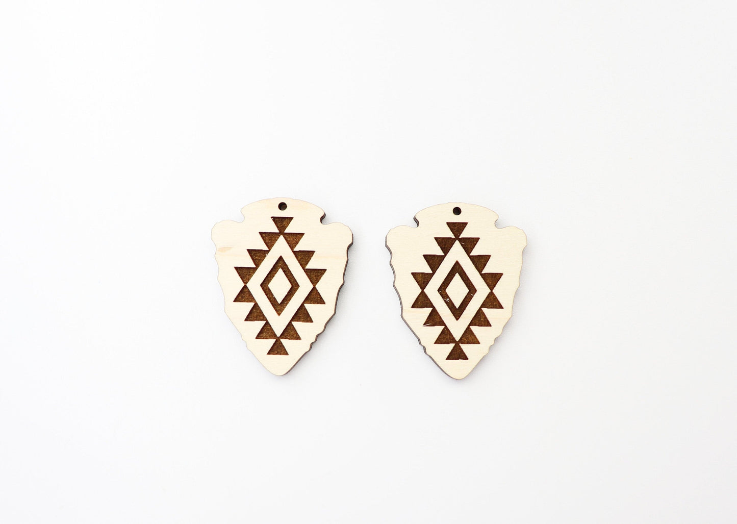 Arrowhead earring blanks, laser cutouts, sold per set