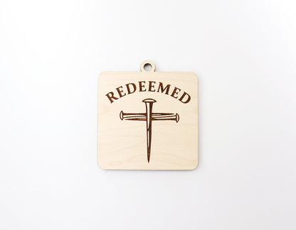 Redeemed car charm blank, wood blanks