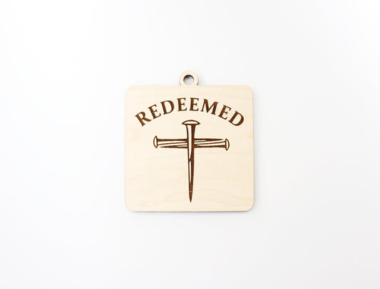 Redeemed car charm blank, wood blanks