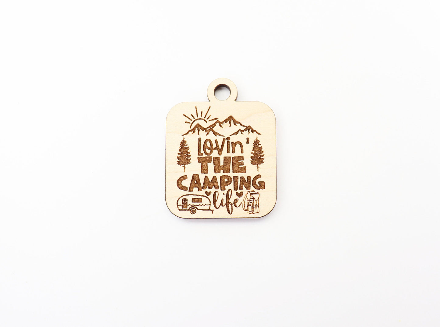 Camping life Keychain blanks, DIY keychain, wood blanks