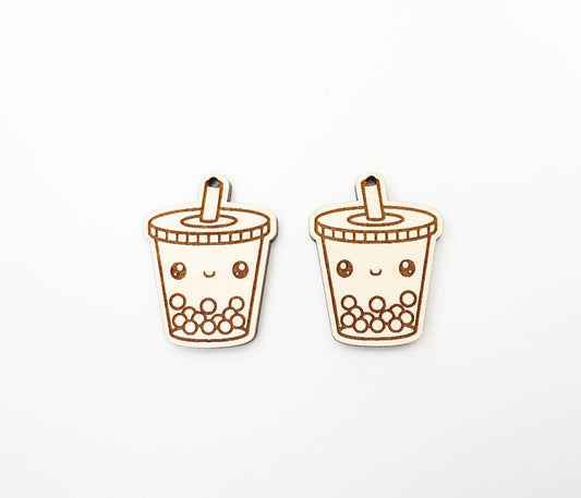 boba tea earring blanks, sold per set, laser cut blanks