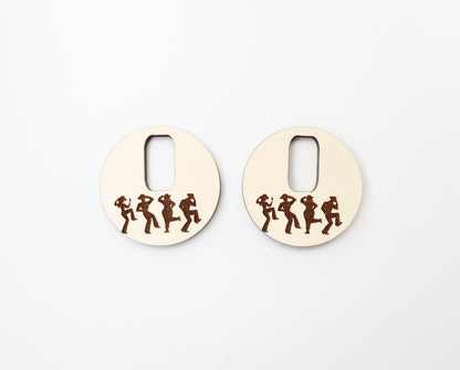 Line dancing earring blanks, laser cut blanks