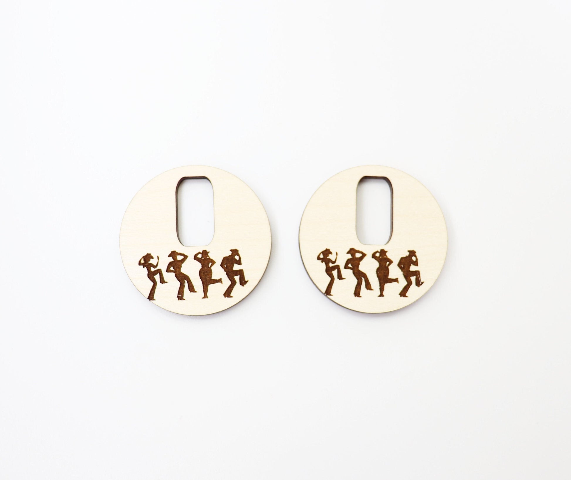 Line dancing earring blanks, laser cut blanks