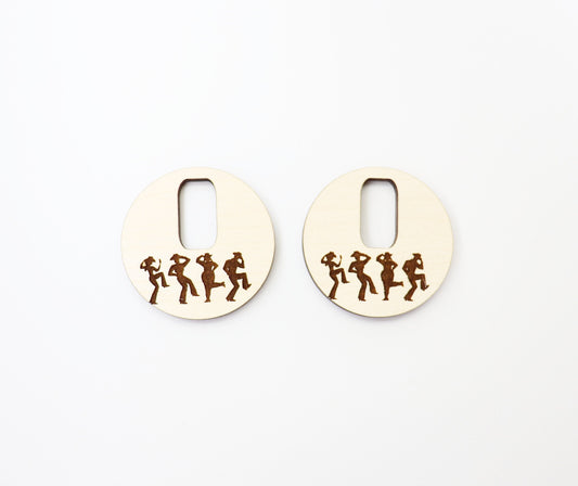 Line dancing earring blanks, laser cut blanks