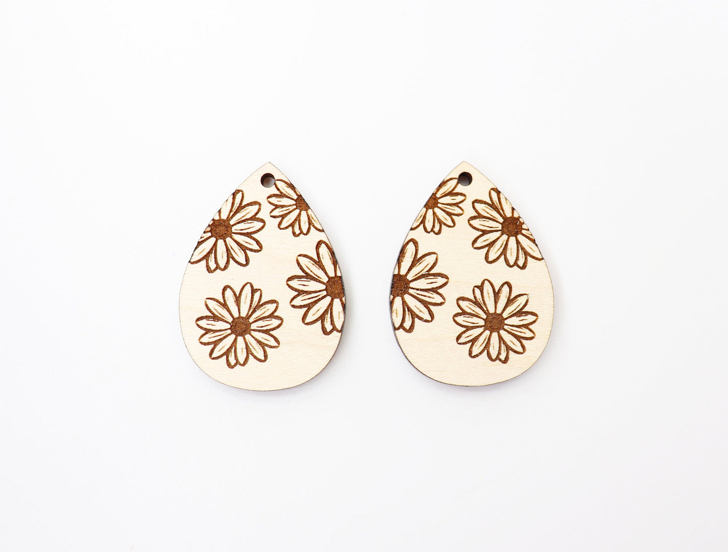 Daisy earring blanks, laser cut earring blanks, sold per set