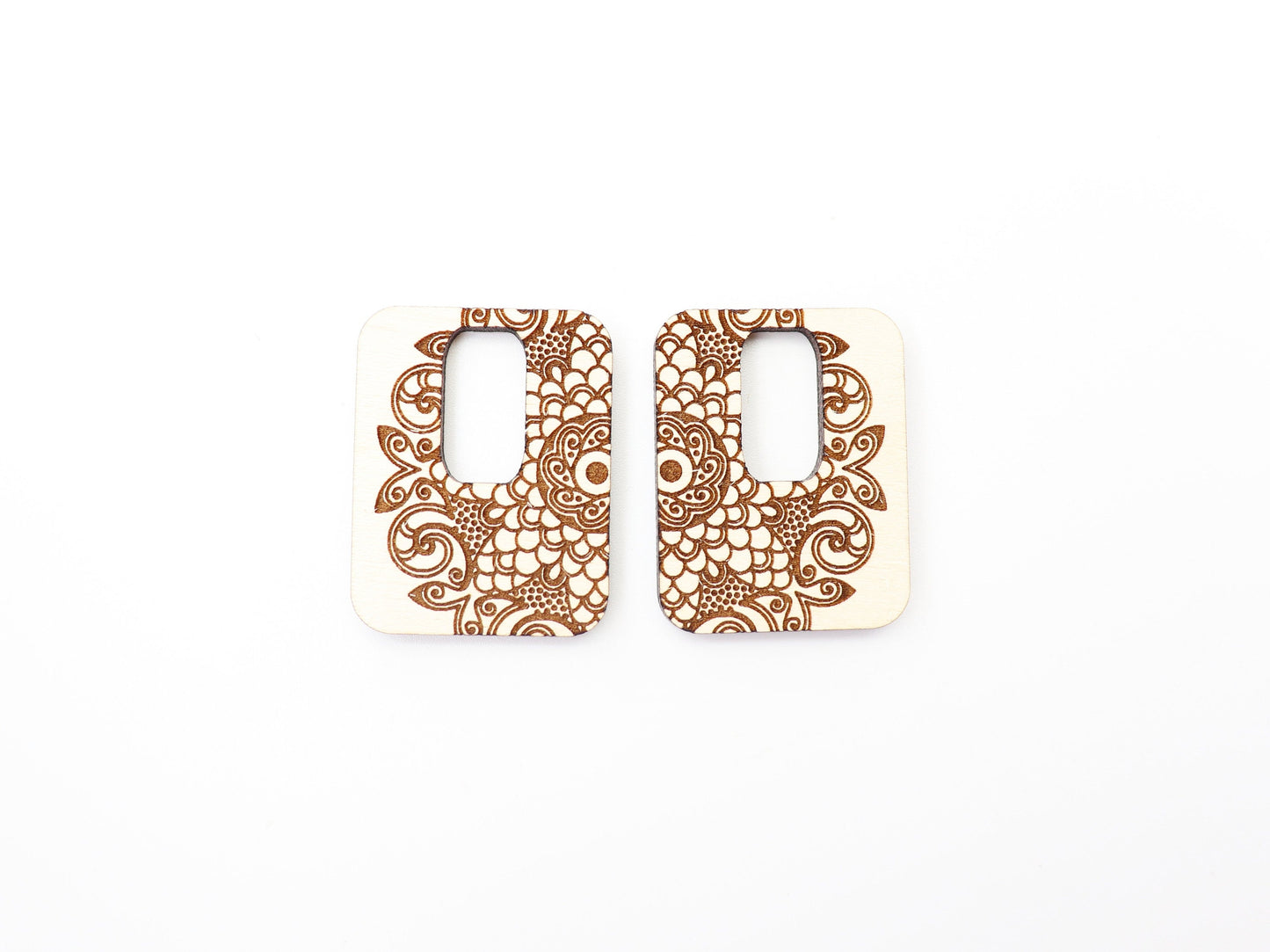 Square mandala Earring blanks, DIY earrings