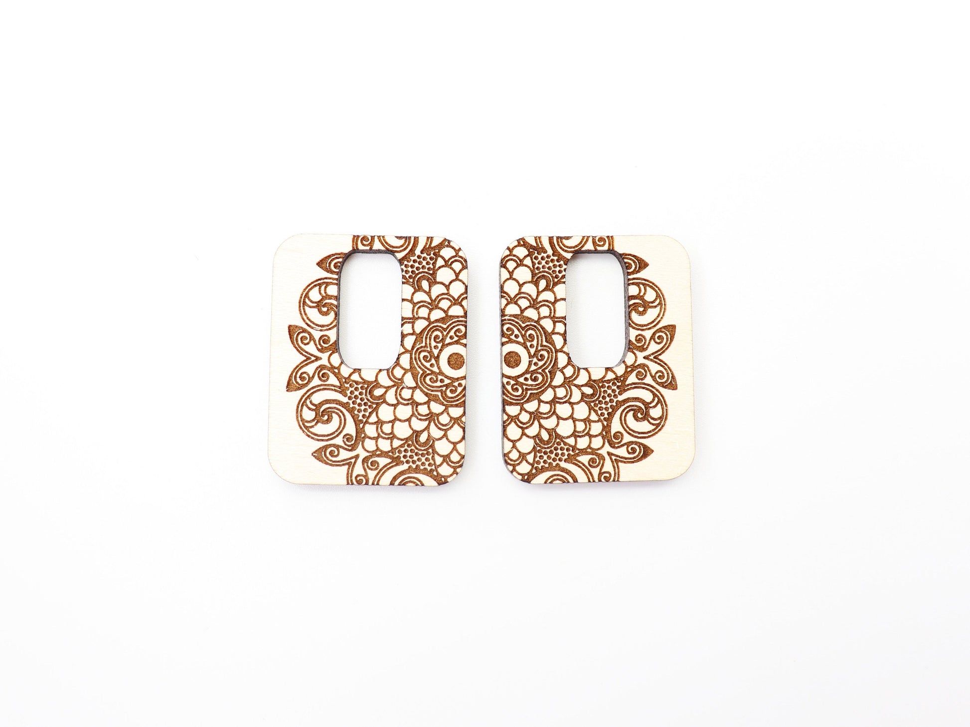 Square mandala Earring blanks, DIY earrings