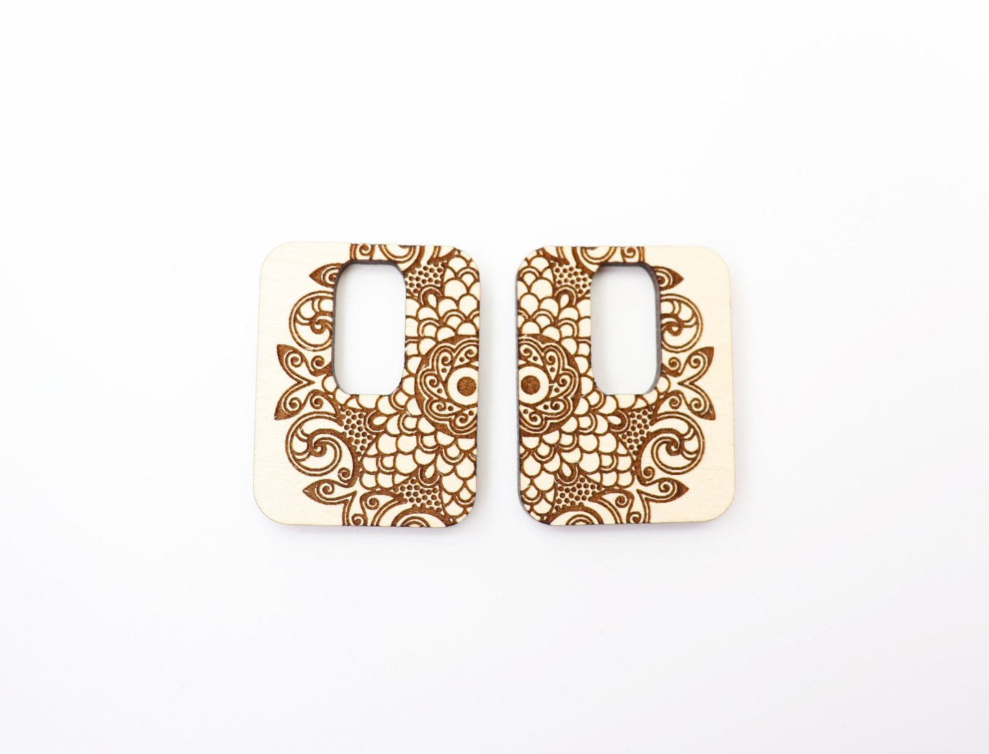 Square mandala Earring blanks, DIY earrings