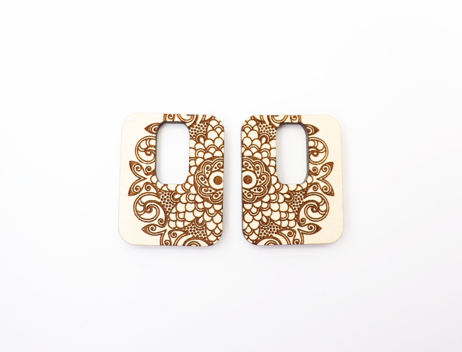 Square mandala Earring blanks, DIY earrings