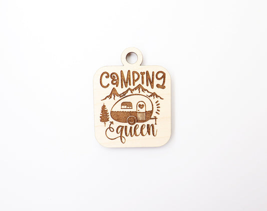 Camping queen Keychain blanks, DIY keychain, wood blanks