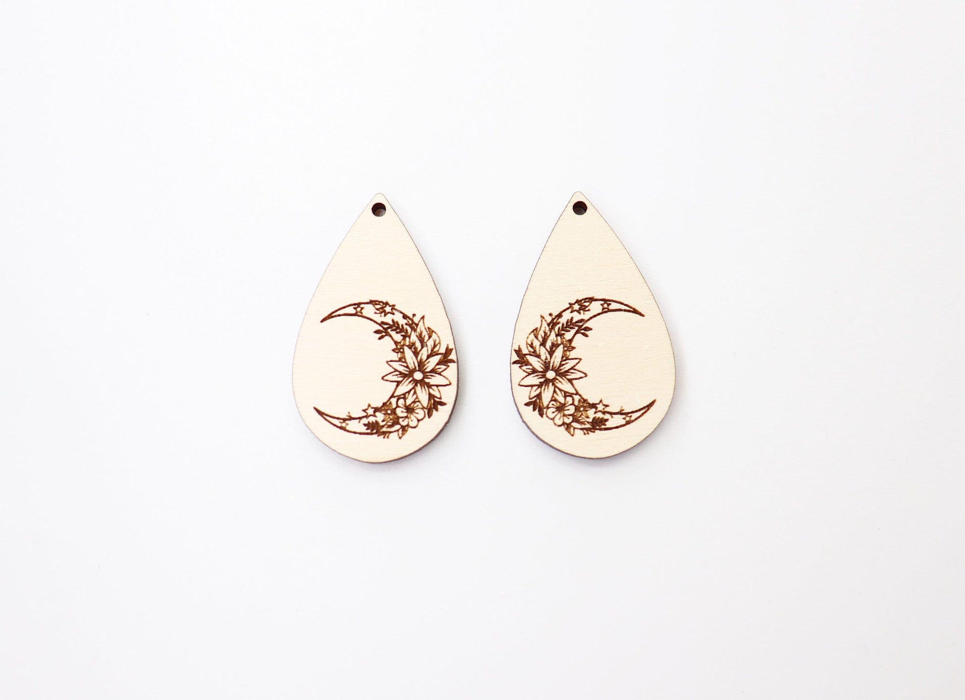 Moon Wood earring blanks, DIY earrings, earring blanks, sold per set