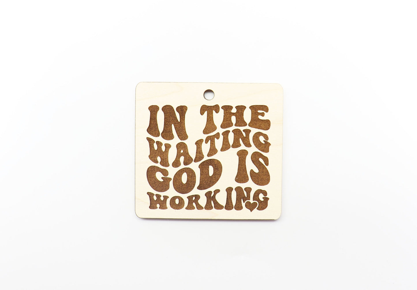 God is working car charm blank, wood blanks