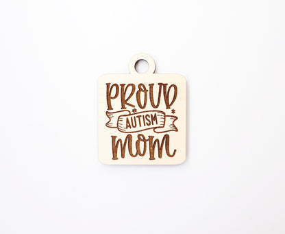 Autism Mom Keychain blanks, mom keychain, wood blanks