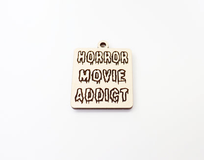 Horror movie addict Keychain blanks, DIY keychain, wood blanks